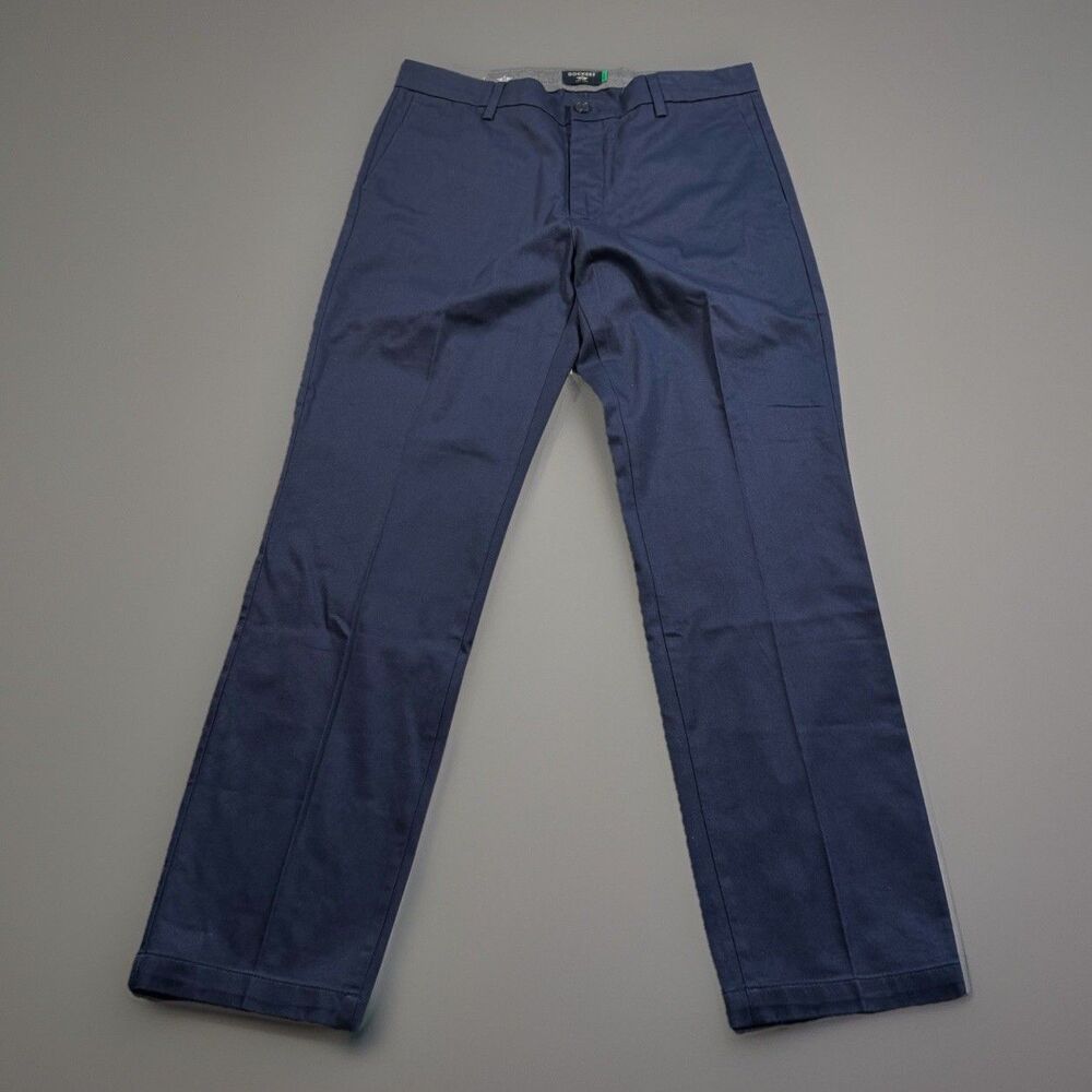 Dockers Signature Khaki Pants Men’s 32x30 Navy Blue Iron Free Flex Chino NWT
